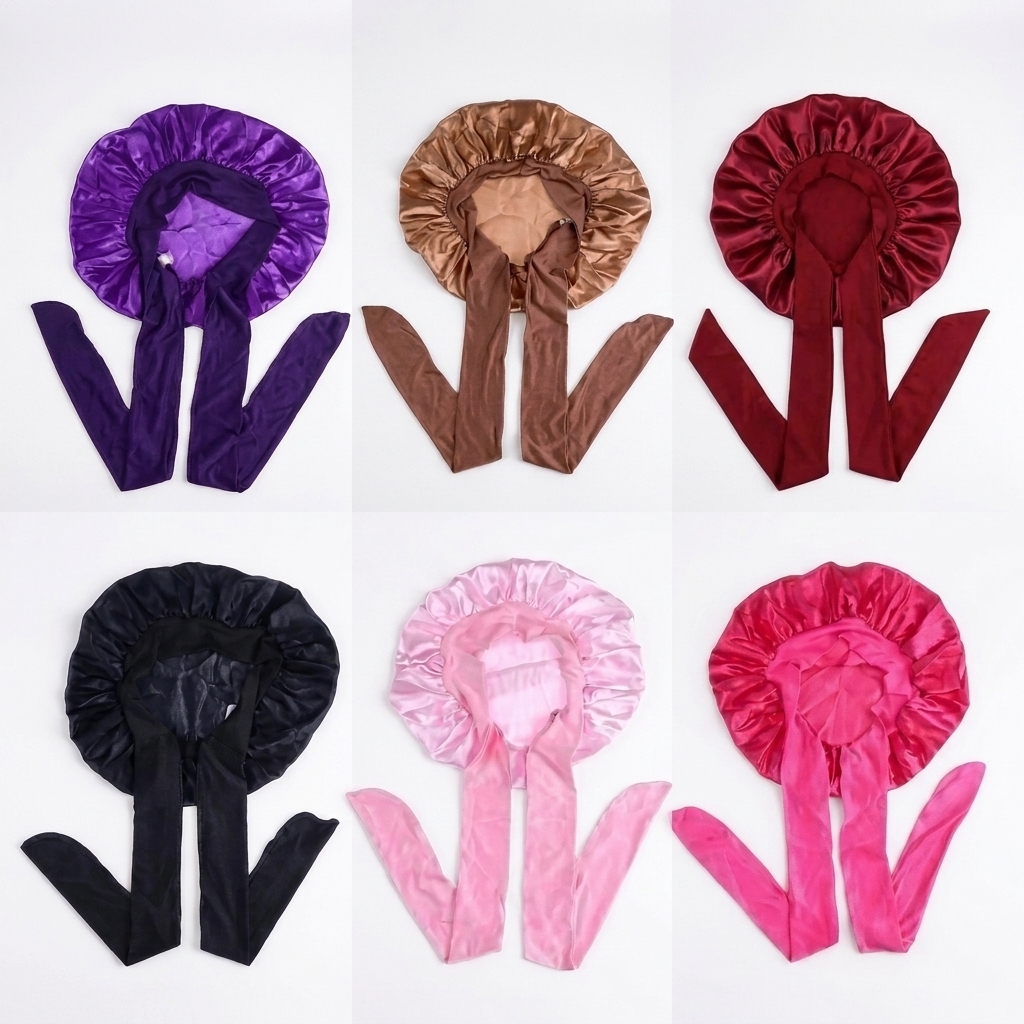 Gorro de Satin Con Lazo Y Pretina Ancha 38cm