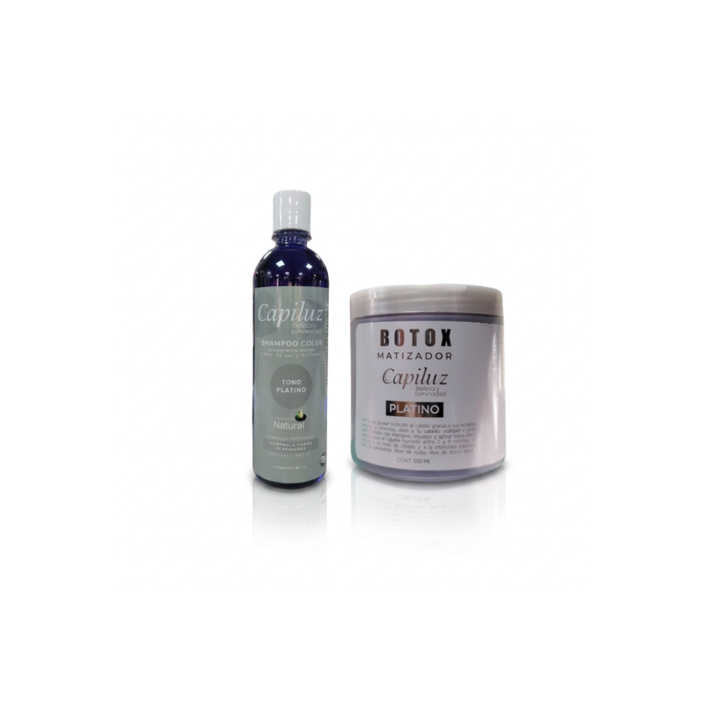 Shampoo + Botox Matizador Capilar Cabello Color Platino