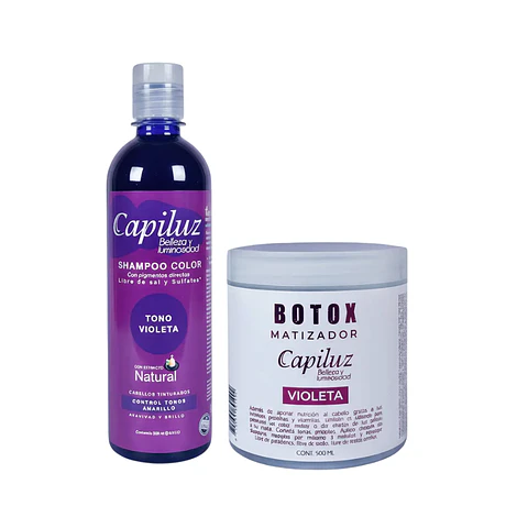 Shampoo + Botox Matizador Capilar Cabello Color violeta