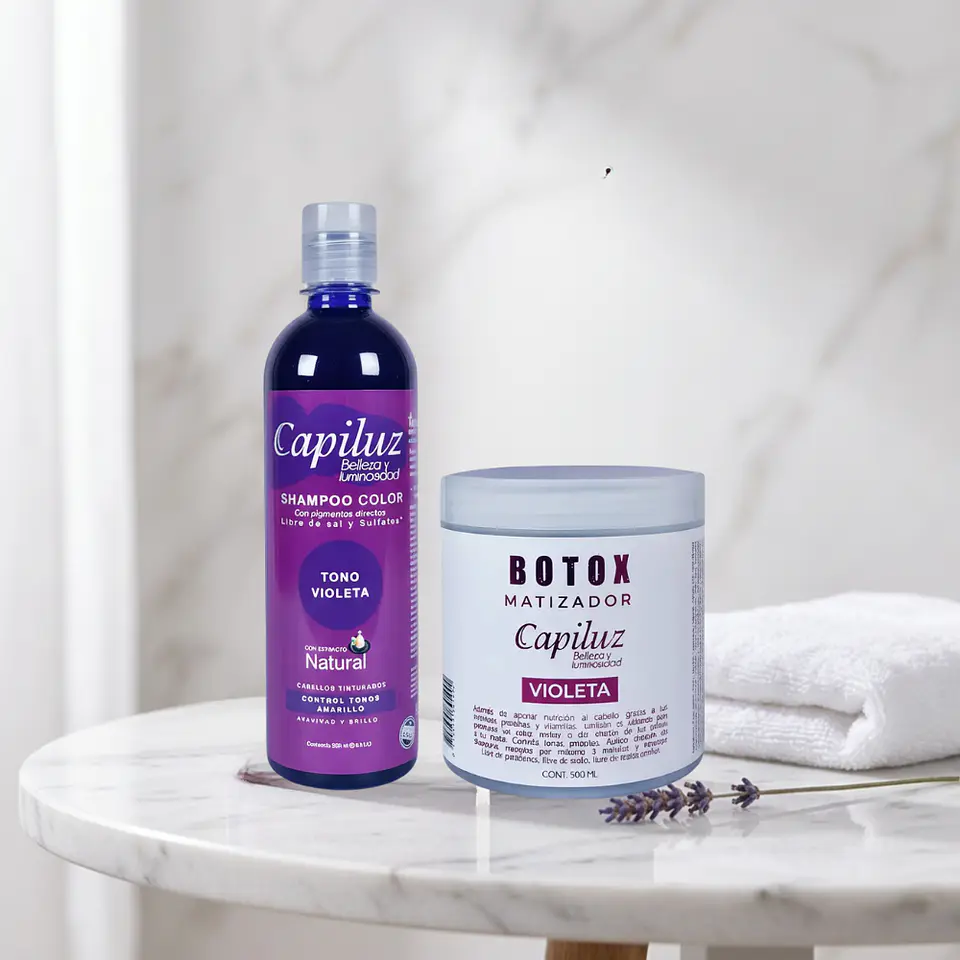 Shampoo + Botox Matizador Capilar Cabello Color violeta 3