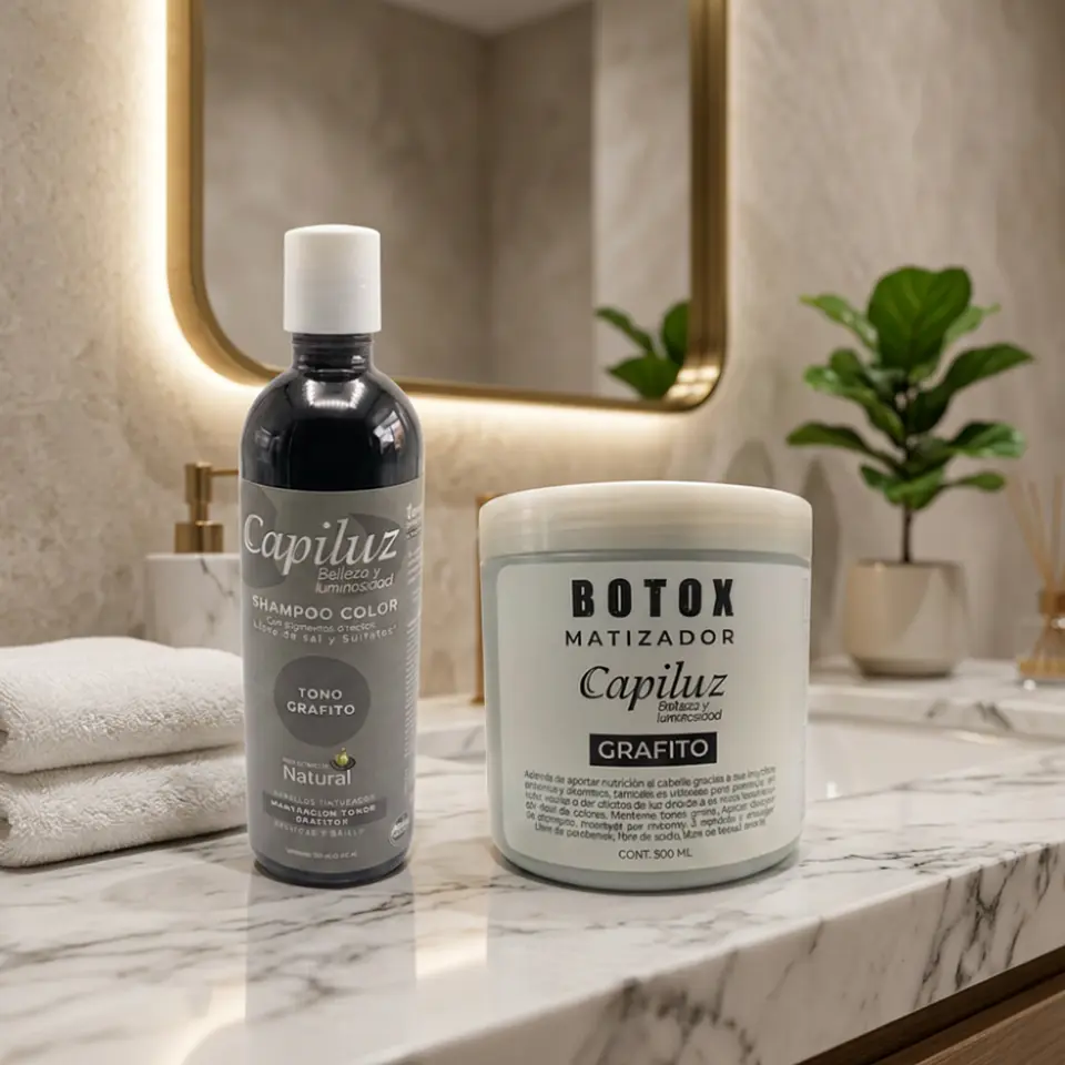 Shampoo + Botox Matizador Capilar Cabello Color Grafito 2