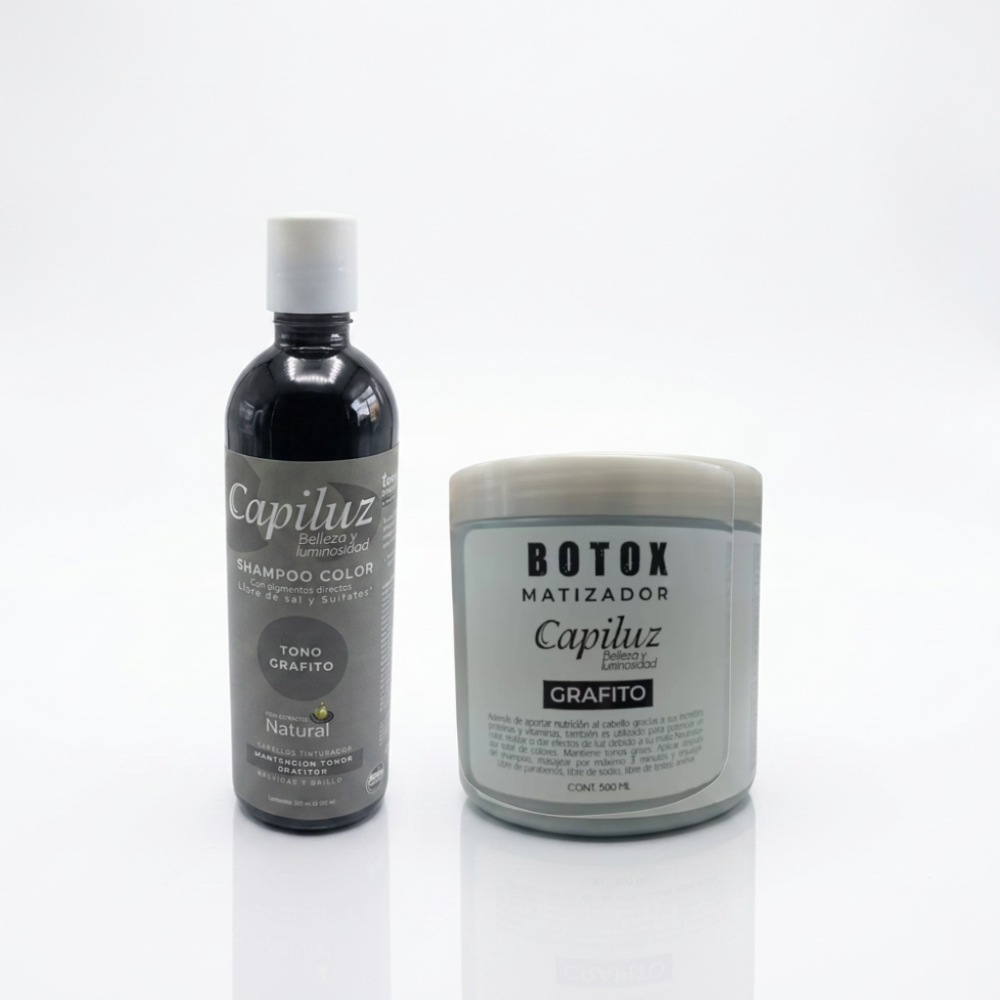 Shampoo + Botox Matizador Capilar Cabello Color Grafito