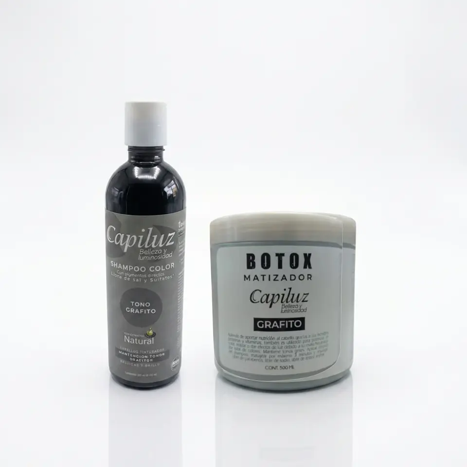 Shampoo + Botox Matizador Capilar Cabello Color Grafito 1