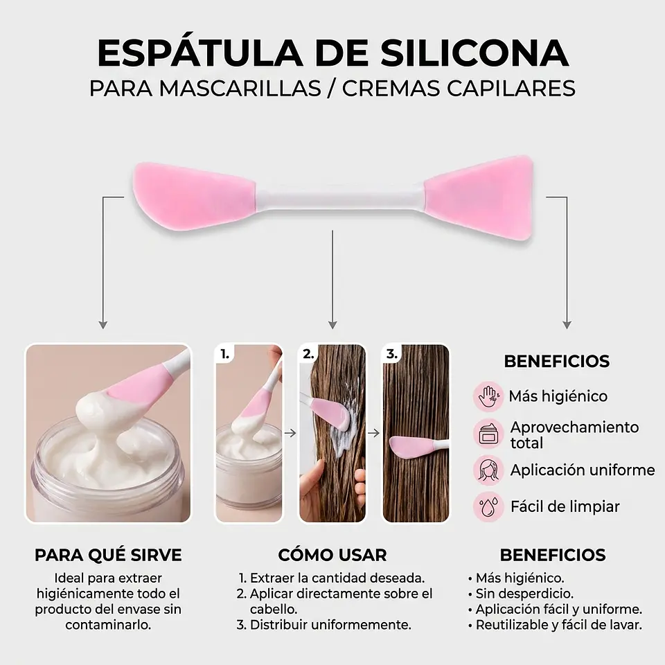 Paleta De Silicona Para Extraer Mascarilla / Cremas de peinar 6