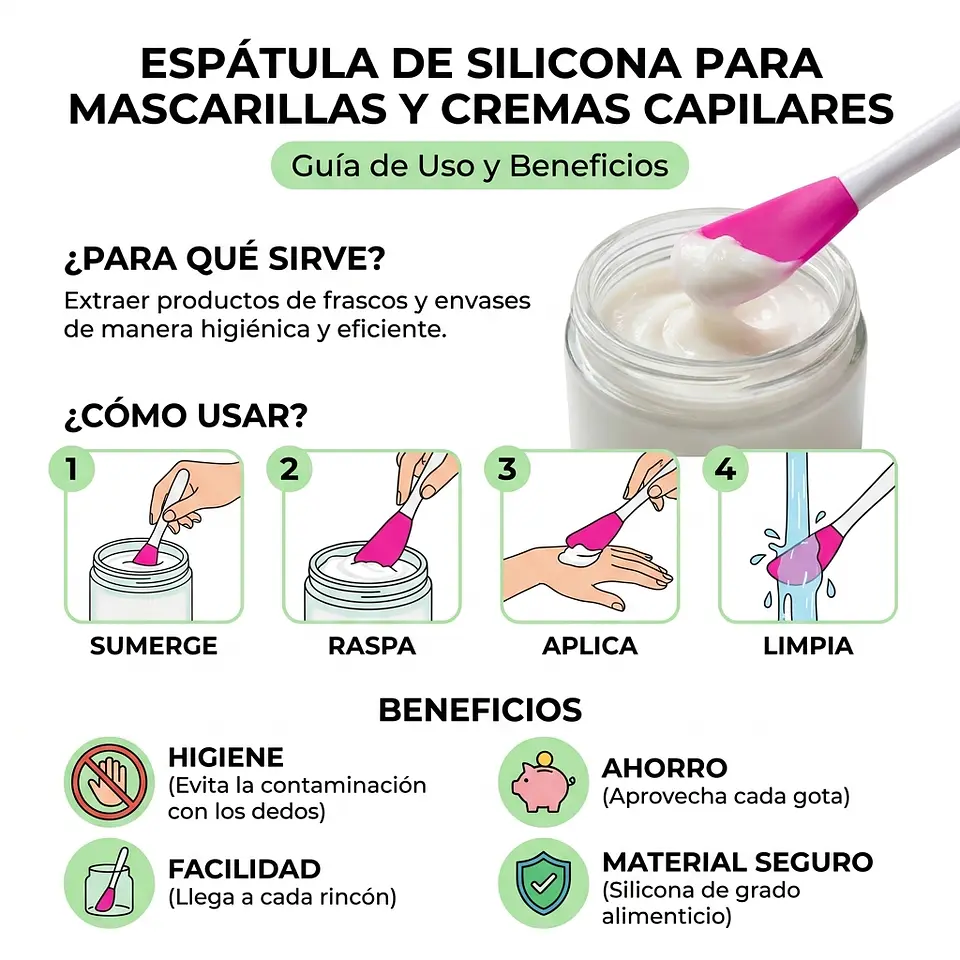 Paleta De Silicona Para extraer Cremas de Peinar o Máscaras 14cm 3