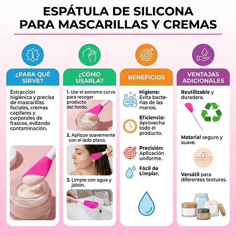 Paleta De Silicona Para extraer Cremas de Peinar o Máscaras 14cm
