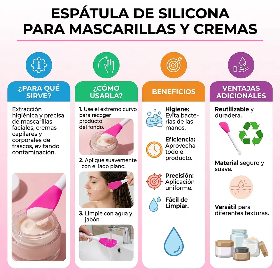 Paleta De Silicona Para extraer Cremas de Peinar o Máscaras 14cm 2