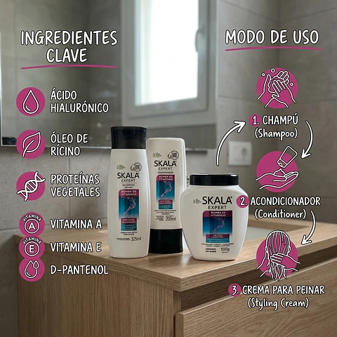Kit Shampoo y Acondicionador + Mascarilla Capilar Bomba de Vitaminas