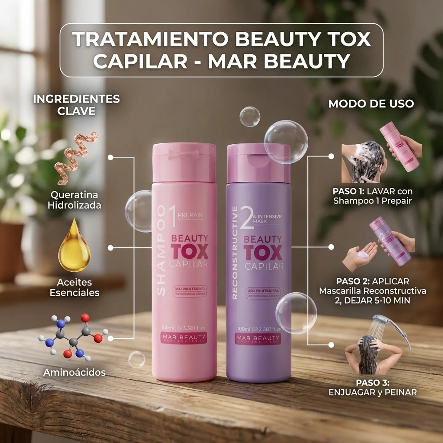 Tratamiento Recontructor B-tox 100 ml. 2