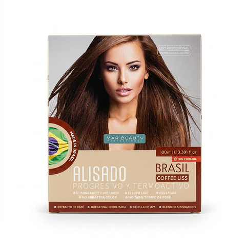 Alisado progresivo y termoactivo Brasil Coffe Liss 3 Pasos 100ml 