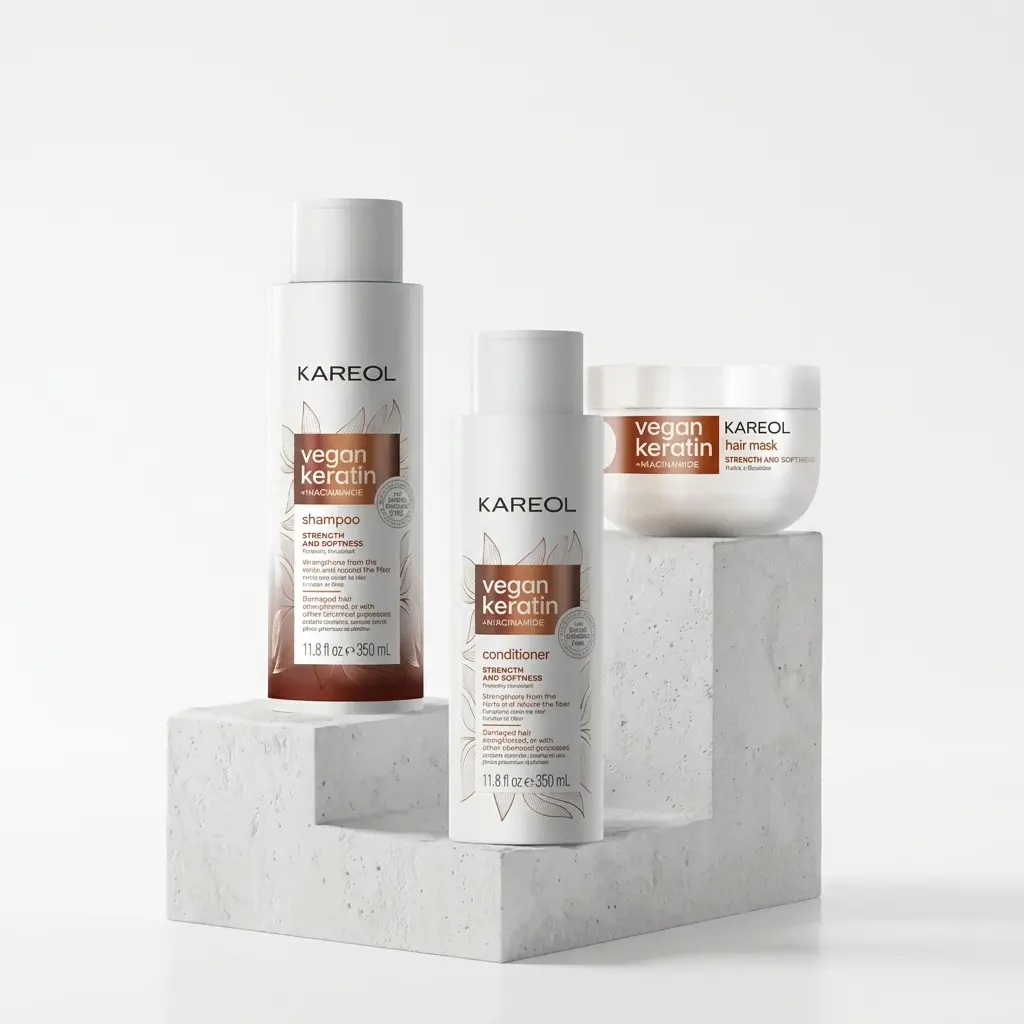 Pack Shampoo + Acondicionador y Mascara  Kareol Keratin vegan + nacinamide
