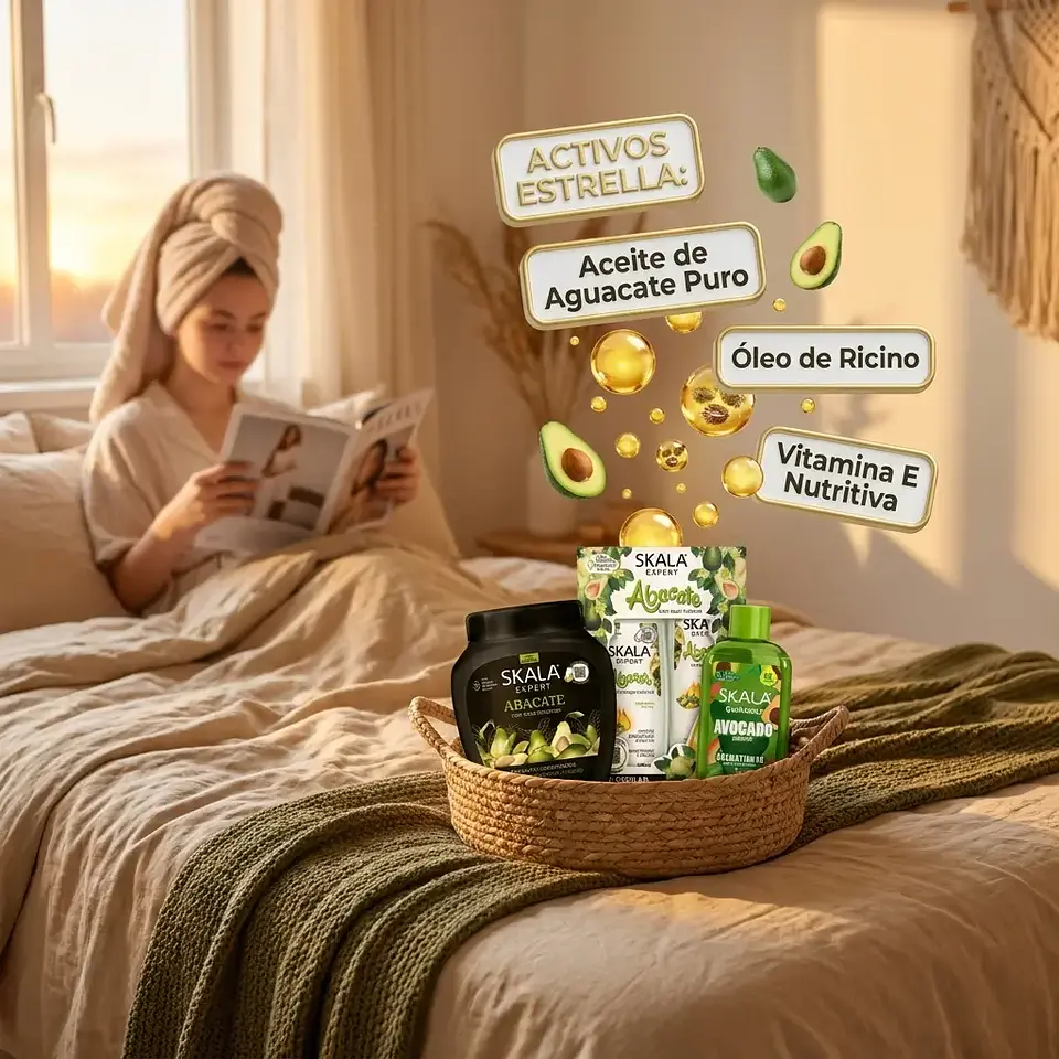 Kit Skala Aguacate Abacate Shampoo Crema Acondicionador Y Oleo 4