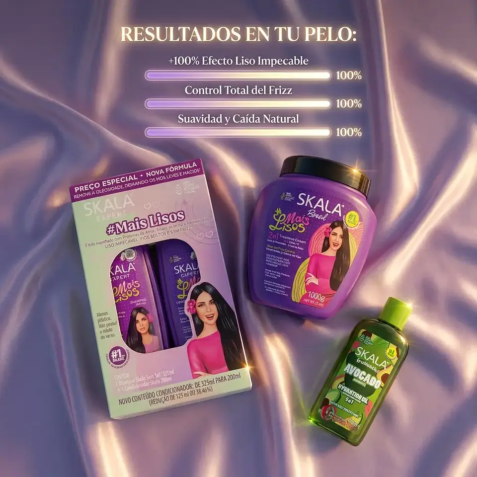 Kit Skala Mais Lisos 4 en 1: Efecto Espejo, Control Frizz y Óleo Térmico 5