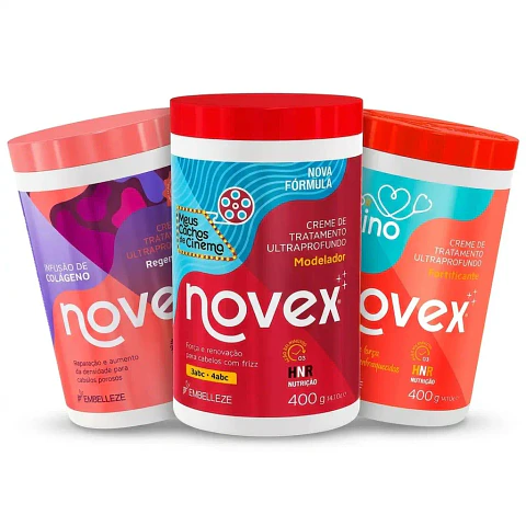 Kit Fuerza y Definición Novex: Rizos Perfectos y Crecimiento Sano