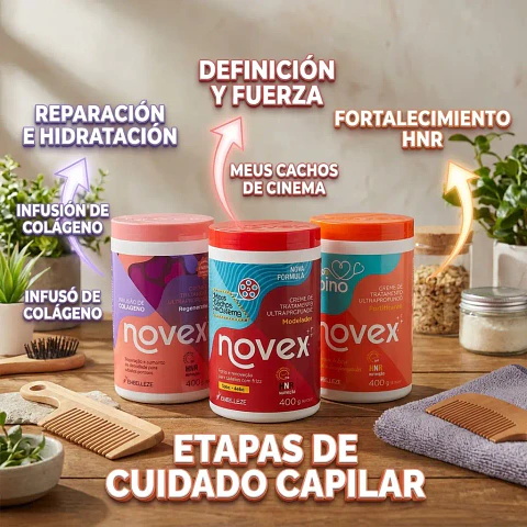 Kit Fuerza y Definición Novex: Rizos Perfectos y Crecimiento Sano