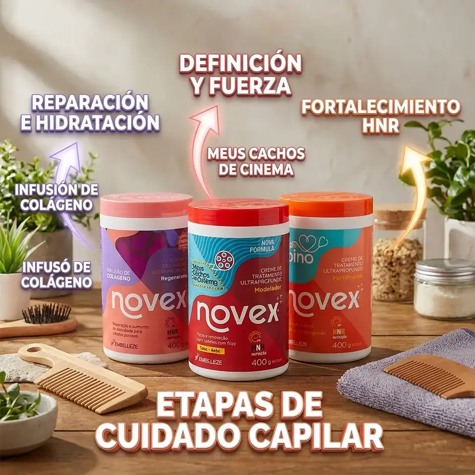Kit Fuerza y Definición Novex: Rizos Perfectos y Crecimiento Sano 2