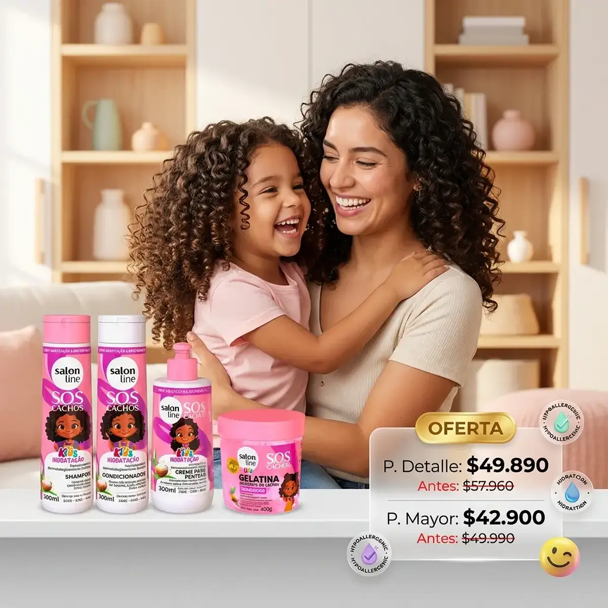 Kit Método Curly Infantil Salón Line SOS Cachos Kids (4 prod)