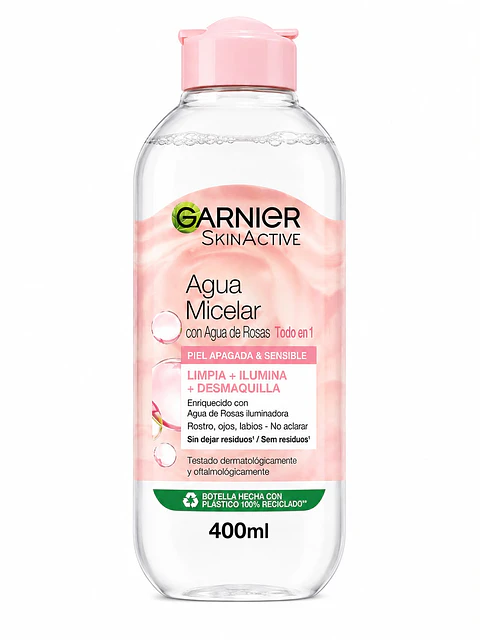 Agua Micelar Garnier SkinActive con Agua de Rosas