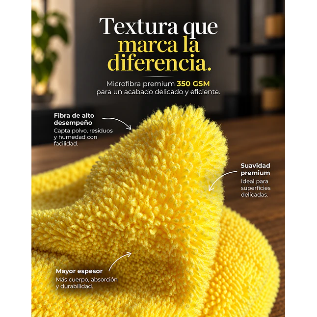 PAÑOS MICROFIBRA AMARILLA 350 GSM – VENTA POR MAYOR – PACK 100 UNIDADES 4