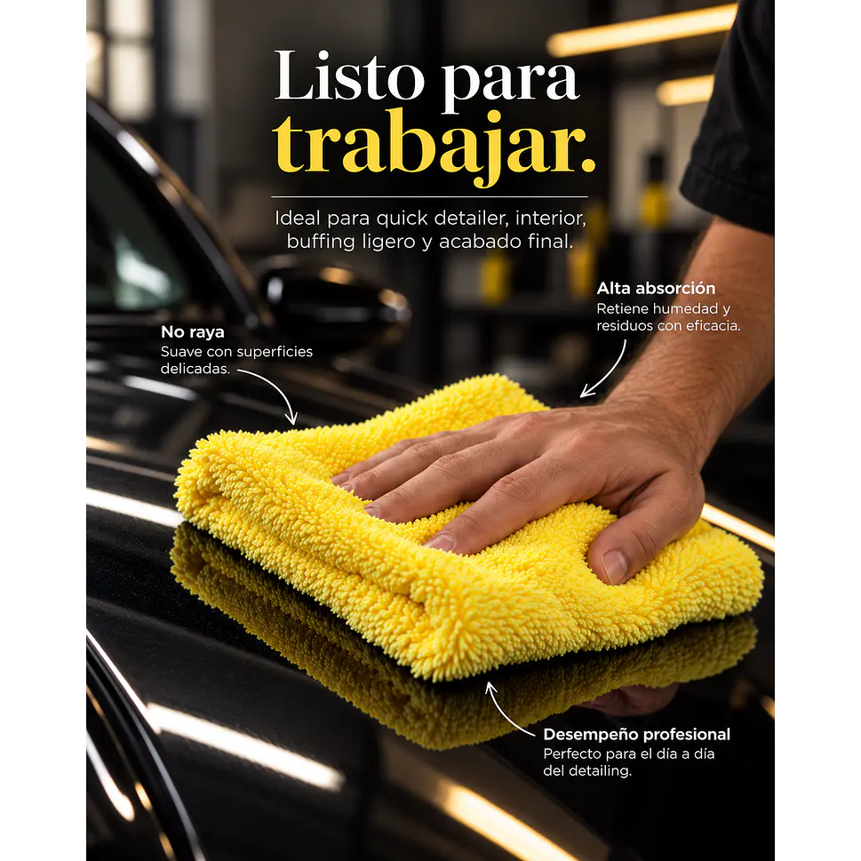 PAÑOS MICROFIBRA AMARILLA 350 GSM – VENTA POR MAYOR – PACK 100 UNIDADES 6