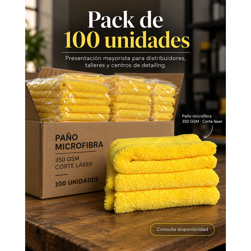 PAÑOS MICROFIBRA AMARILLA 350 GSM – VENTA POR MAYOR – PACK 100 UNIDADES 7