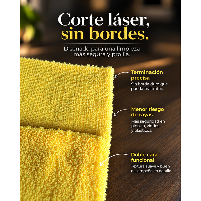 PAÑOS MICROFIBRA AMARILLA 350 GSM – VENTA POR MAYOR – PACK 100 UNIDADES 5