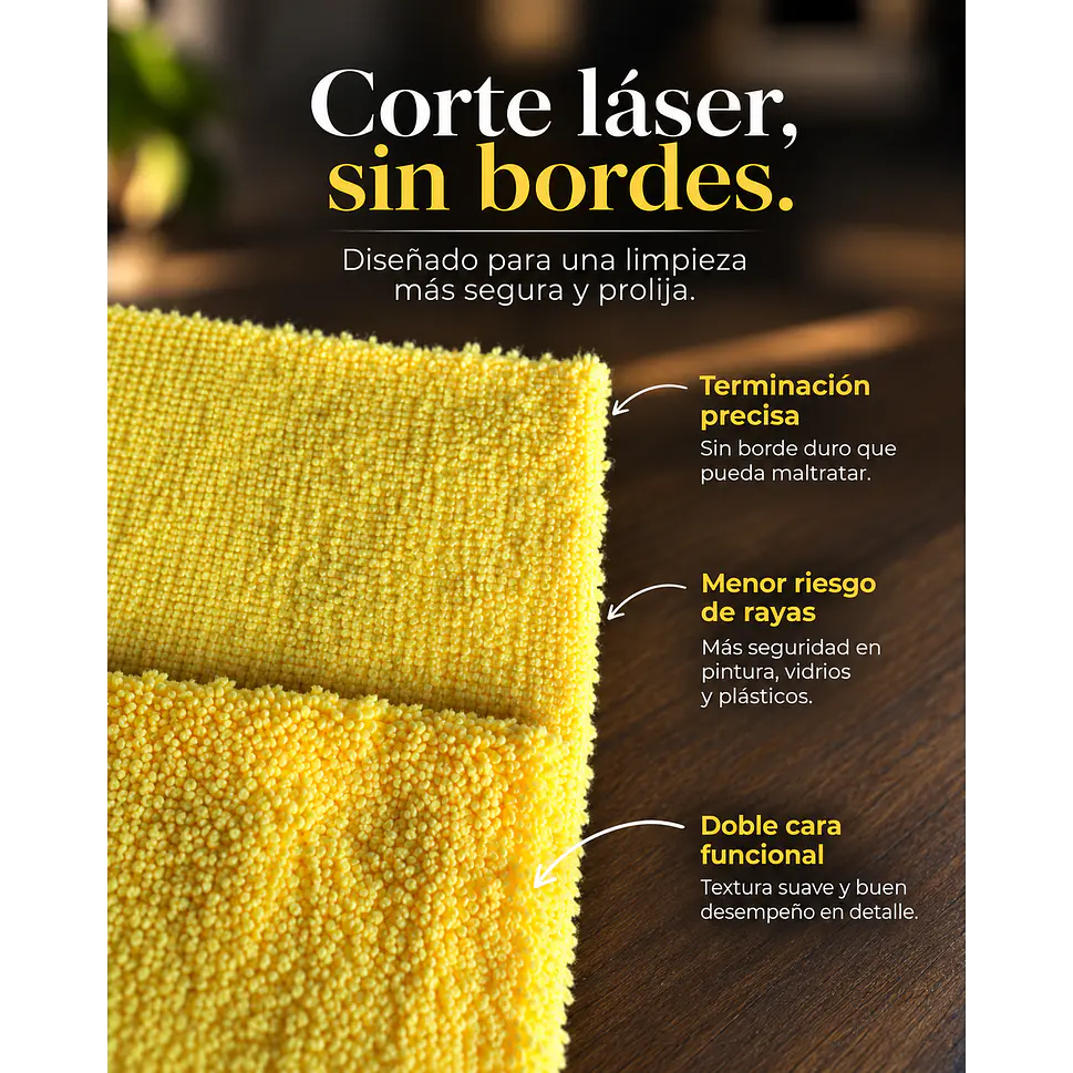 PAÑOS MICROFIBRA AMARILLA 350 GSM – VENTA POR MAYOR – PACK 100 UNIDADES 5
