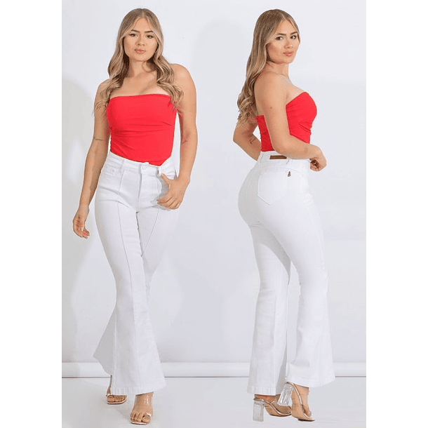 Jeans Flare Blanco Línea 