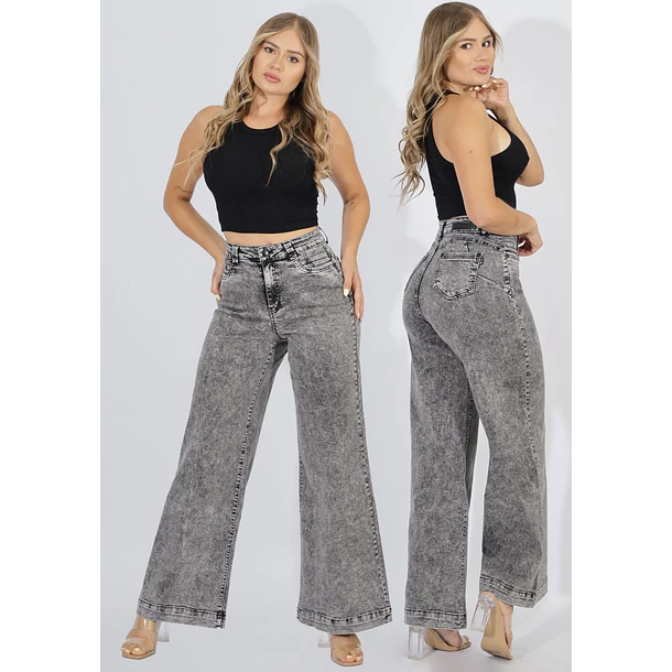 Jeans Palazzo Gris 