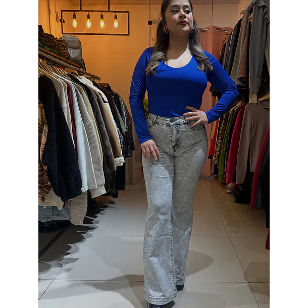 Jeans Flare Gris Claro (Cód. J9241)