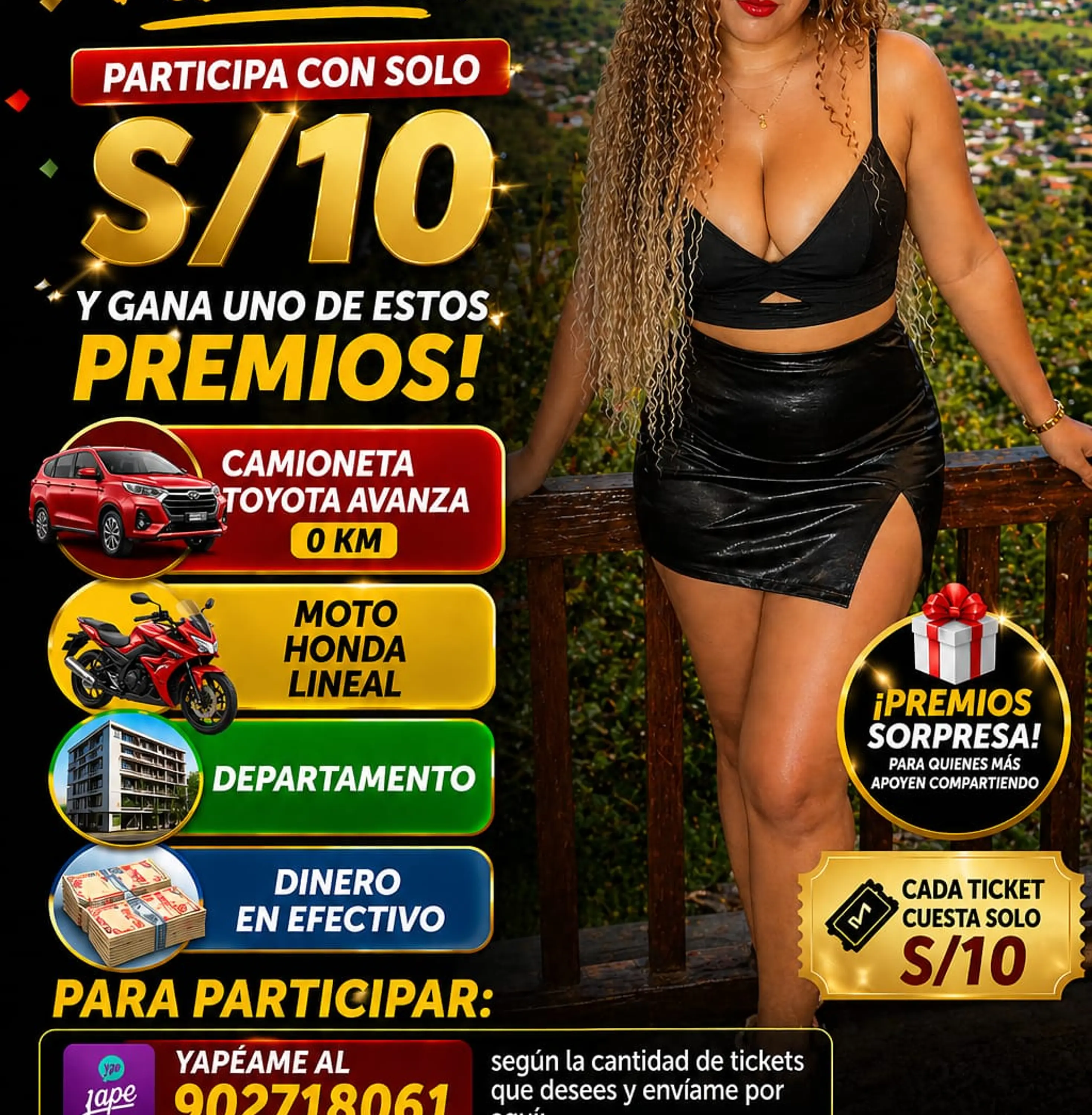Tickets para los empresarios 10x10 – S/100 🟡 👉 El ticket , más exclusivo y con mayor peso en la rifa. 1