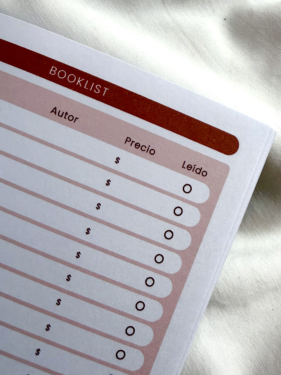 Reading journal pocket 5