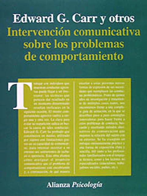 Edward G. Carr - Intervención comunicativa sobre los problemas del comportamiento