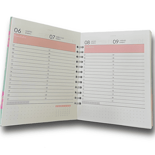 Agenda 2026 2 días por página con horas (Medio oficio)