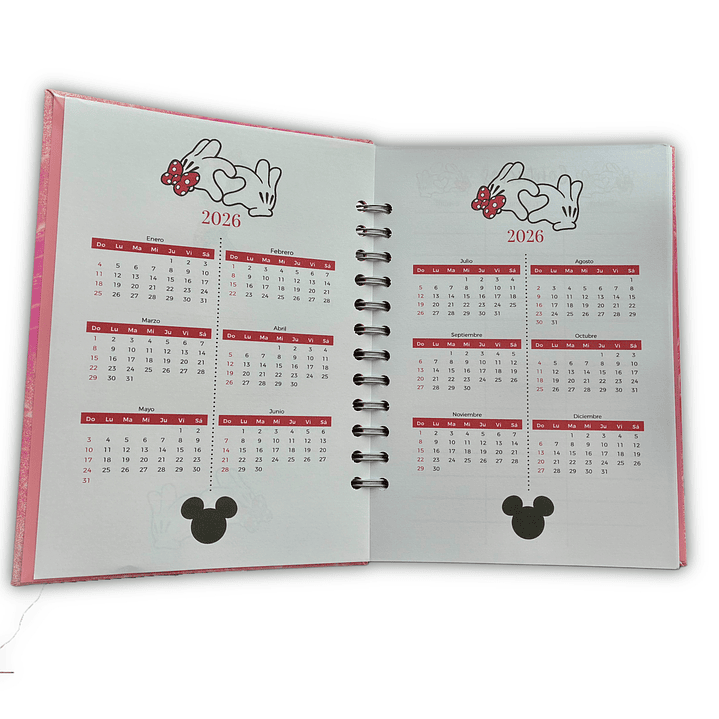 Agenda 2026 Minnie Mouse glitter  2