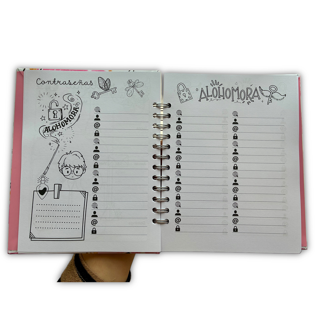 Agenda 2026 Harry Potter rosada para colorear 3