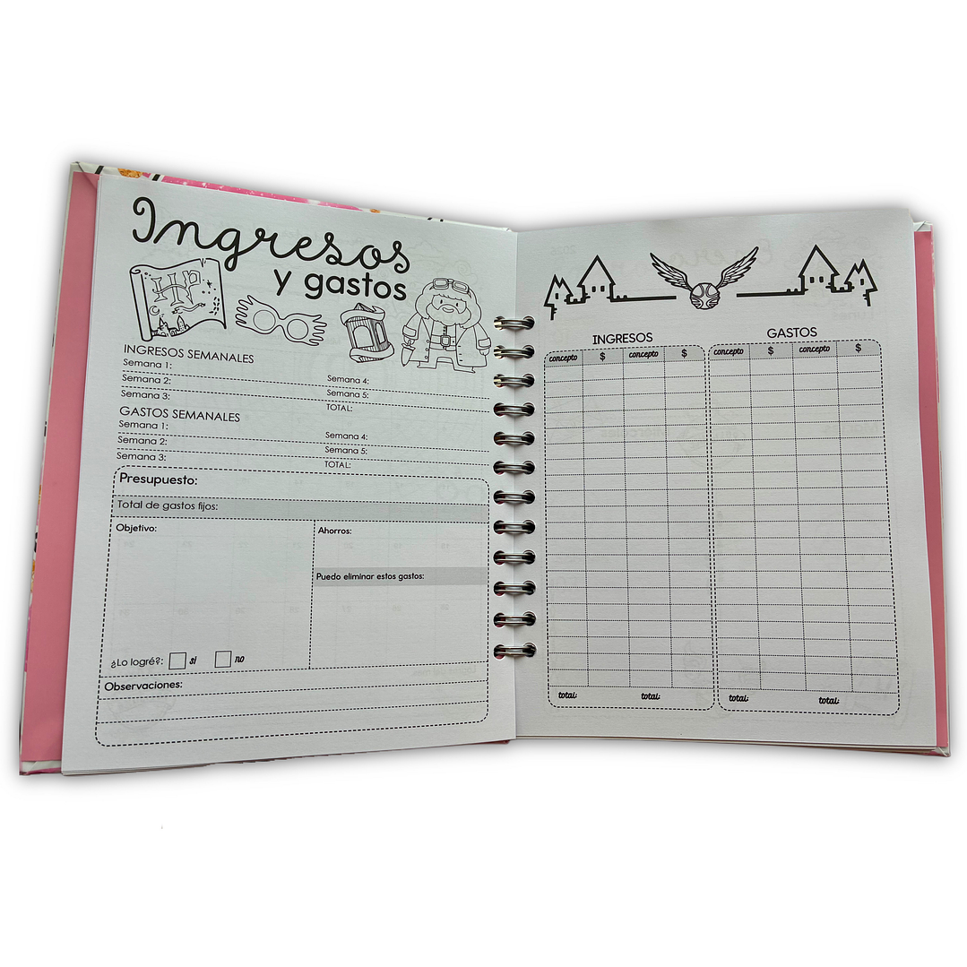 Agenda 2026 Harry Potter rosada para colorear 12