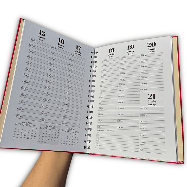 Planner 2026 Hombre Semana Vista con horario (25x18cms) 1