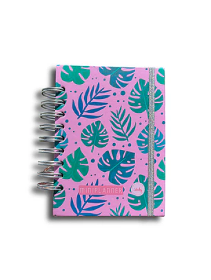 Miniplanner sin fecha - Edición Líneas - Monstera rosada