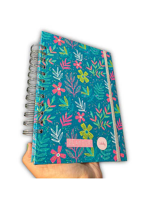Planner líneas sin fecha - Flores neón/holografico 