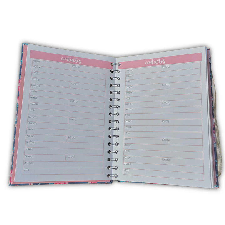 Planner sin fecha - Flor neón - Puntos 7