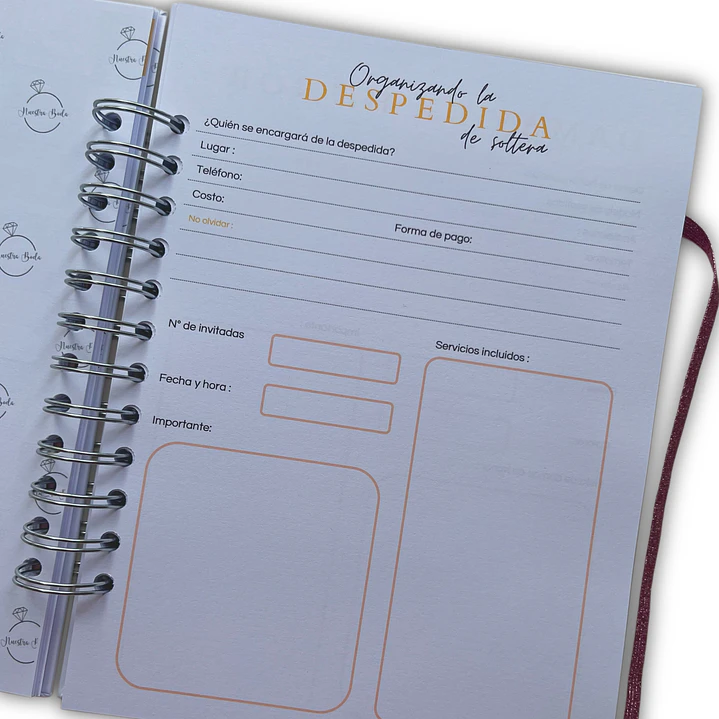 Planner de bodas Flores rosas 3