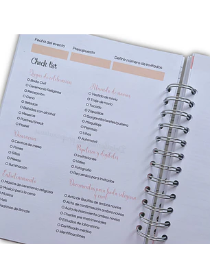 Planner de bodas Flores rosas
