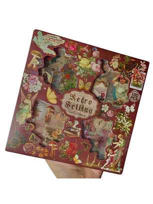 Set sticker vintage 100 hojas 