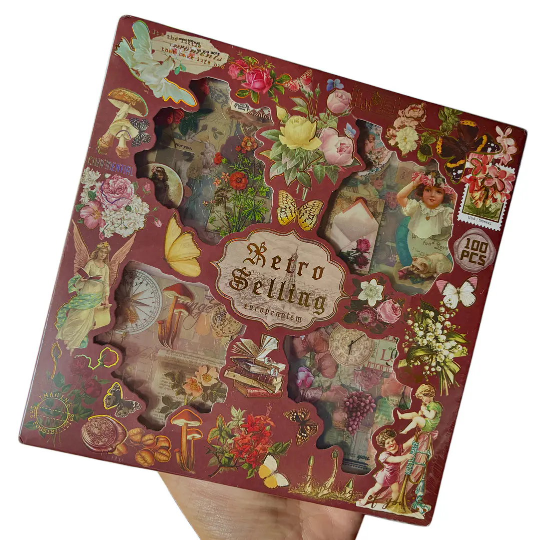 Set sticker vintage 100 hojas  1