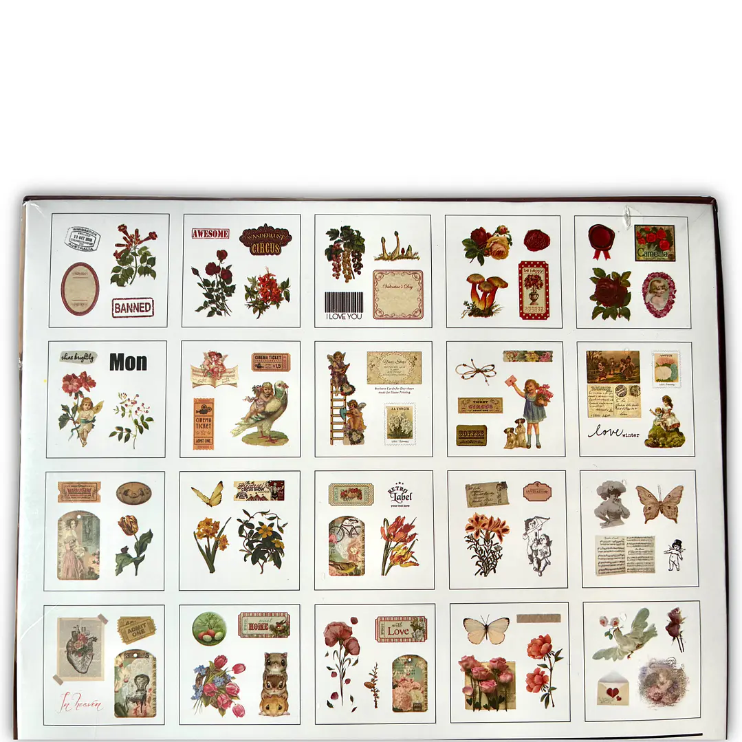Set sticker vintage 100 hojas  4