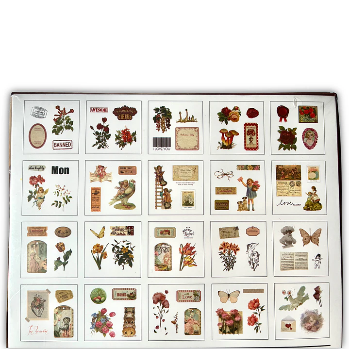 Set sticker vintage 100 hojas  4