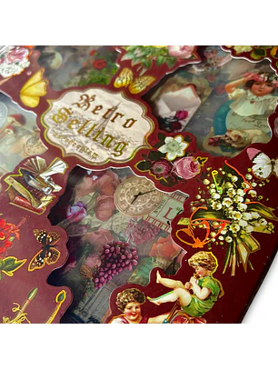 Set sticker vintage 100 hojas 