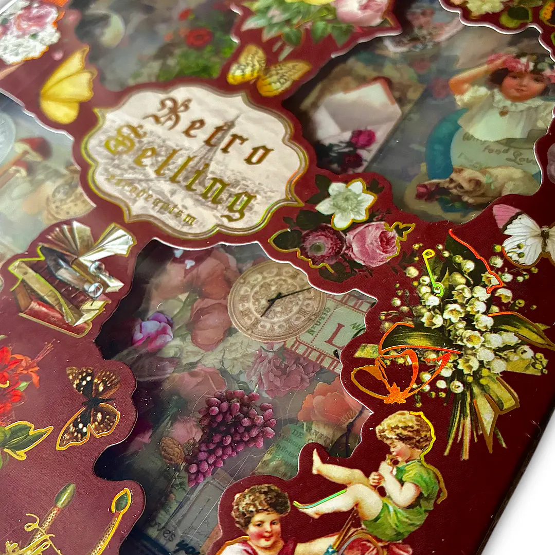 Set sticker vintage 100 hojas  2