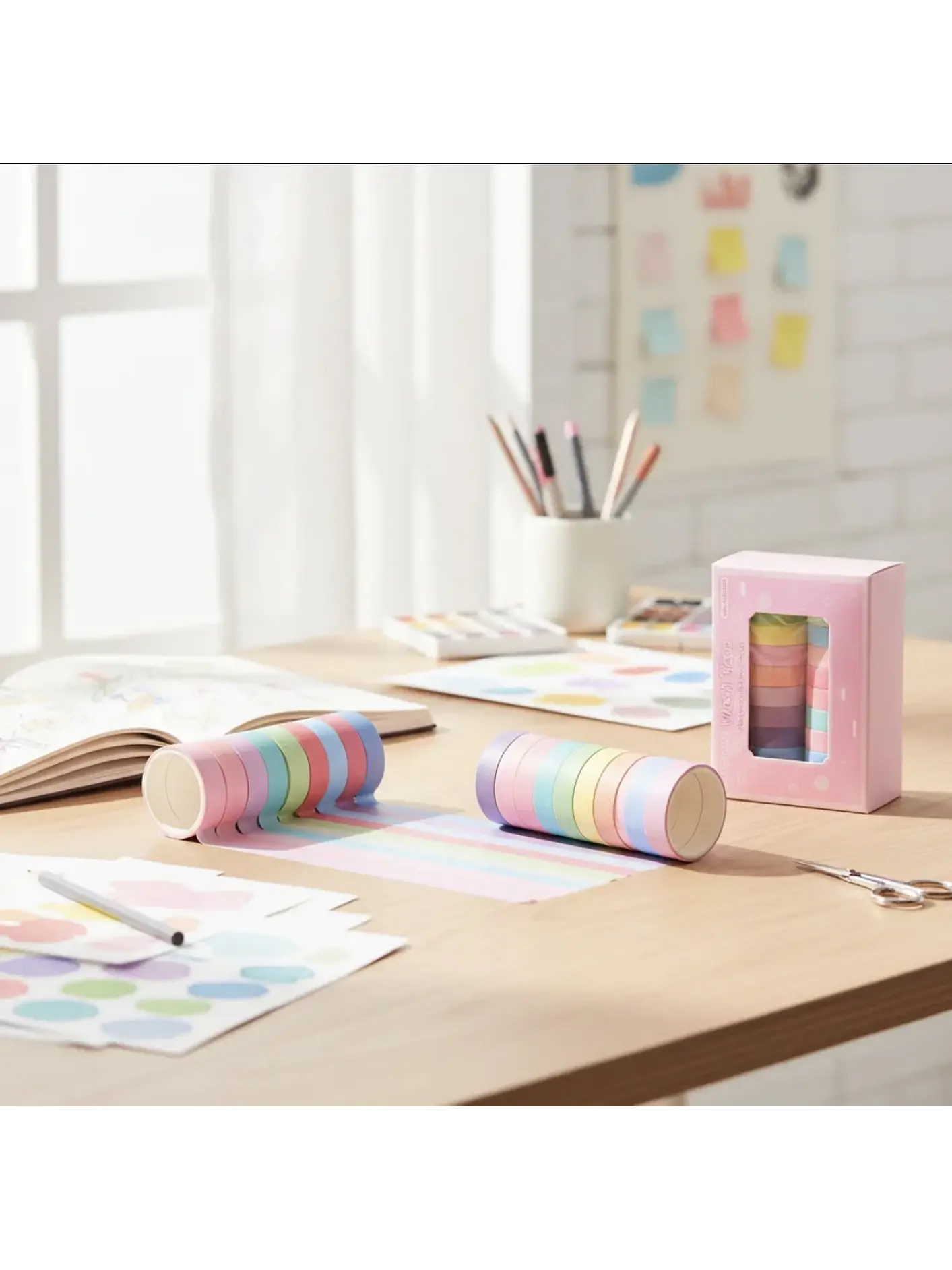Washi tape 20 rollos tonos pastel 1